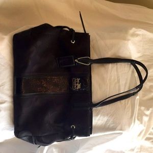 Fabric and Patent Black Coach purse